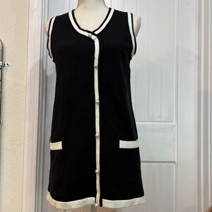 Black & White Mini Sheath A-Line Dress Fine Knit Size S